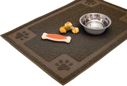 Dog Bowl Mat for Cat and Dog Bowls, Silicone Non-Slip Absorbent Waterproof Dog Food Mat, Easy to Clean, Unique Paw Design